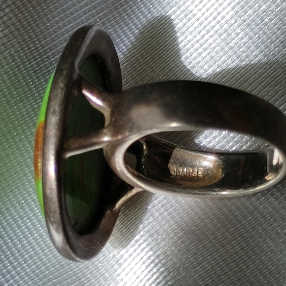 Barse lime turquoise silver ring 9 - Picture 2 of 7
